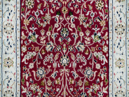 Nain Fine Oriental hand-knotted wool runner in Red & Ivory, 2'9" x 8'2" — SKU O090022 (view 5)
