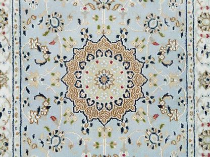 Blue 2'9" x 8'4" Fine Oriental Hand knotted Wool Rug - Sku: O090030