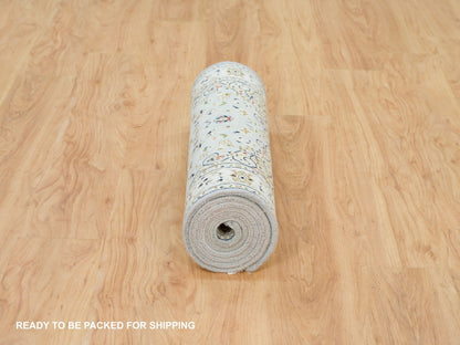 Blue 2'9" x 8'4" Fine Oriental Hand knotted Wool Rug - Sku: O090030