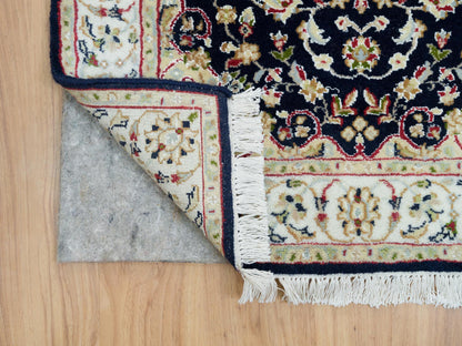 Blue 2'8" x 15'10" Fine Oriental Hand knotted Wool Rug - Sku: O090034