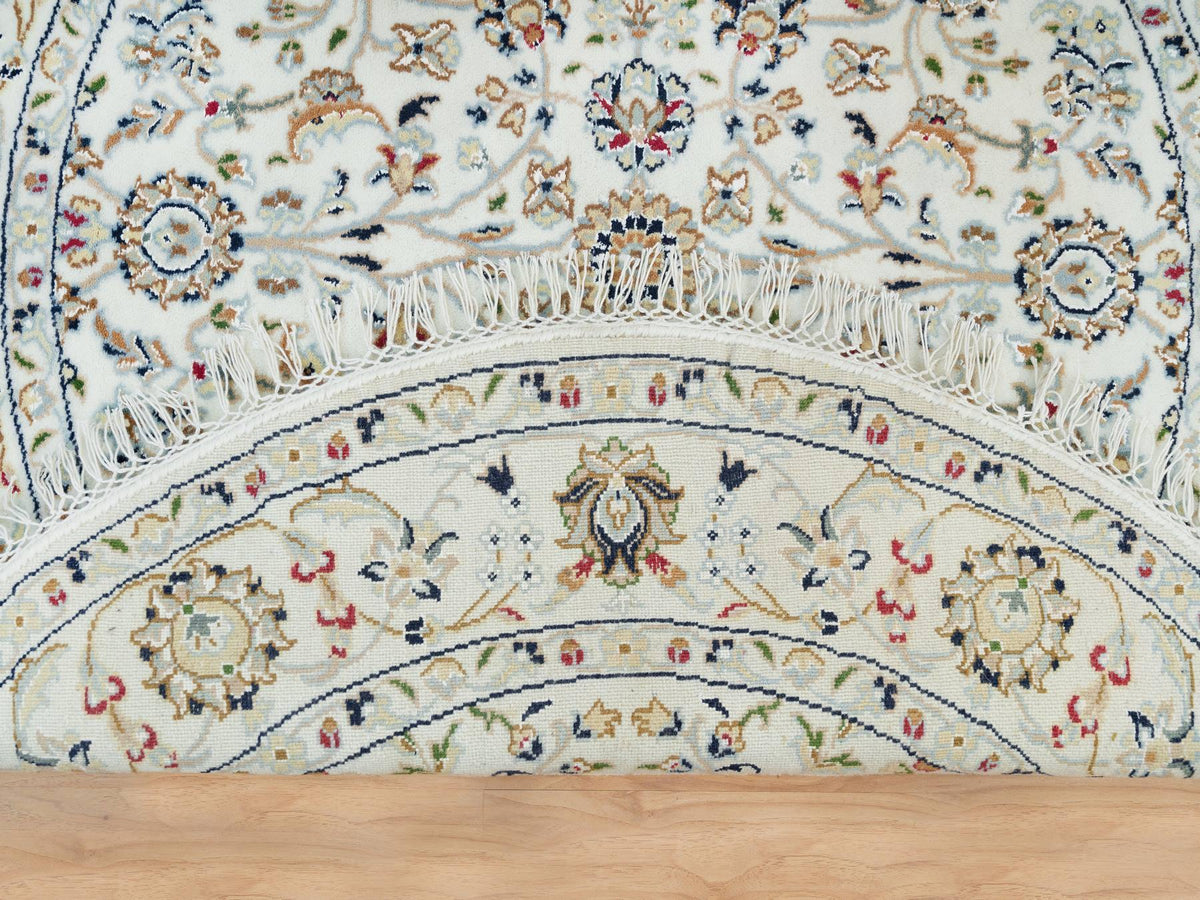 Nain Fine Oriental hand-knotted wool rug in Ivory, 3'9" x 3'9" — SKU O090037 (view 3)