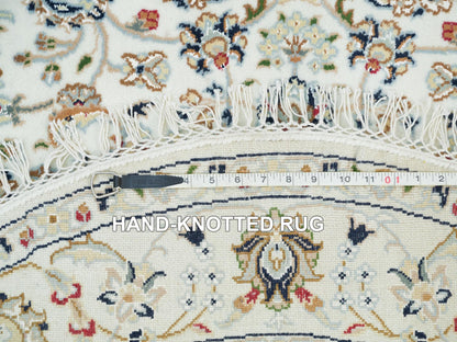 Ivory 3'9" x 3'9" Fine Oriental Hand knotted Wool Rug - Sku: O090037