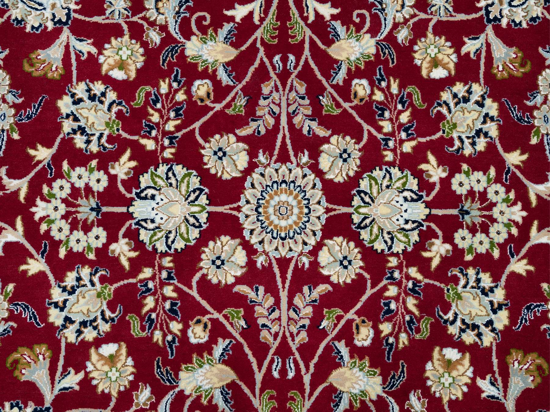 Nain Fine Oriental hand-knotted wool rug in Red & Ivory, 9'8" x 9'8" — SKU O090050 (view 8)