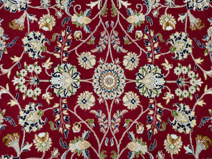 Nain Fine Oriental hand-knotted wool rug in Red & Ivory, 9'8" x 9'8" — SKU O090050 (view 8)