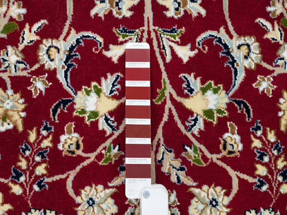 Nain Fine Oriental hand-knotted wool rug in Red & Ivory, 6' x 6' — SKU O090052 (view 4)