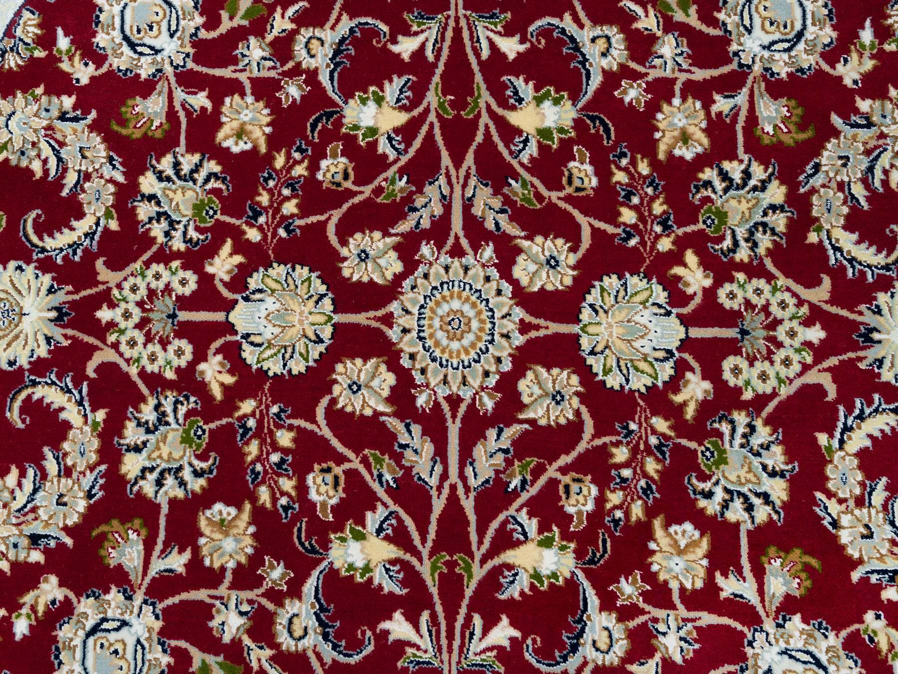 Nain Fine Oriental hand-knotted wool rug in Red & Ivory, 6' x 6' — SKU O090052 (view 5)