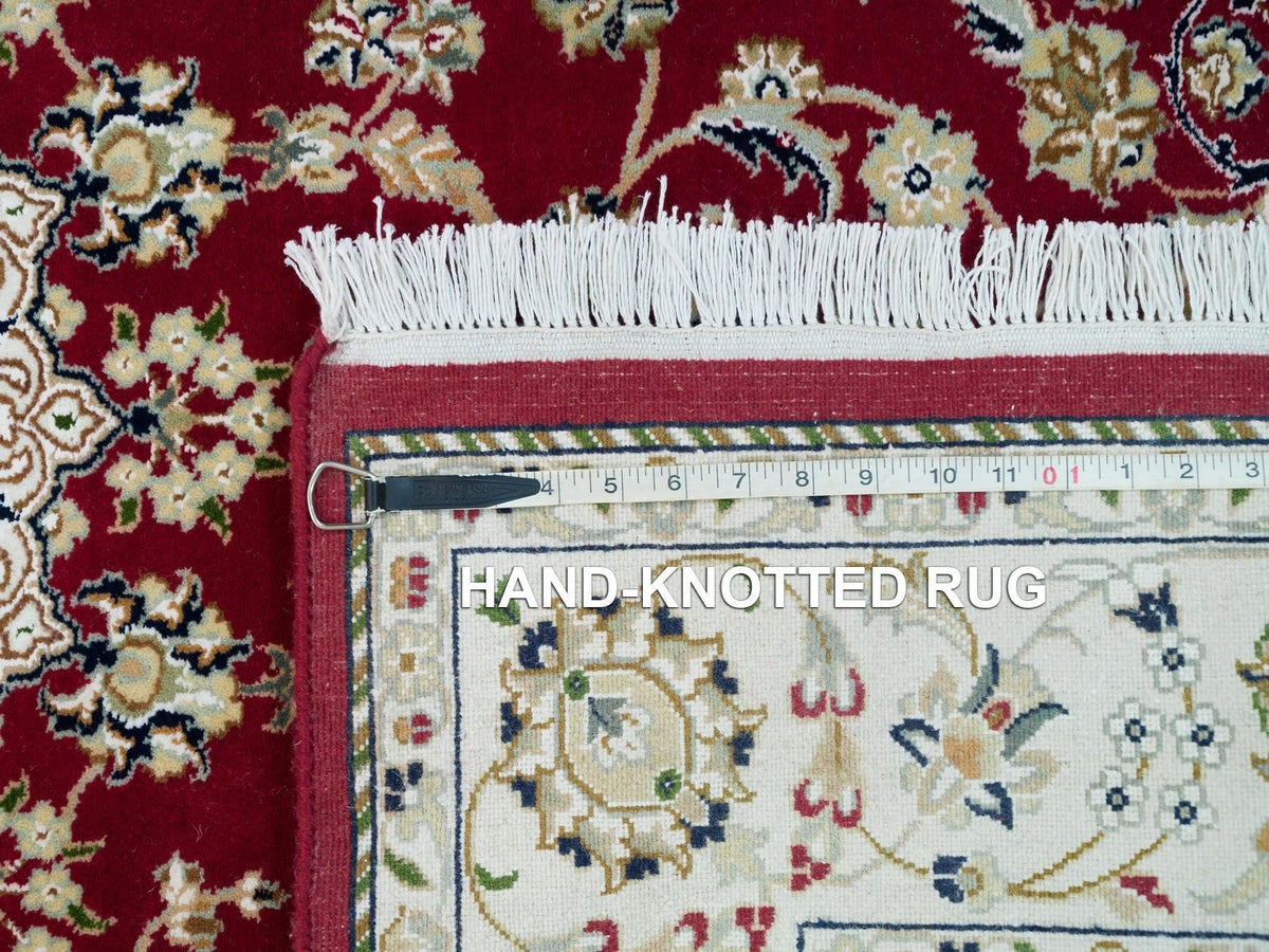 Nain Fine Oriental hand-knotted wool rug in Red & Ivory, 4'6" x 6'10" — SKU O090062 (view 8)