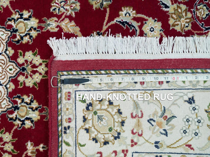 Nain Fine Oriental hand-knotted wool rug in Red & Ivory, 4'6" x 6'10" — SKU O090062 (view 8)