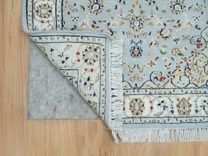 Nain Fine Oriental hand-knotted wool runner in Blue & Ivory, 2'9" x 14' — SKU O090063 (view 3)