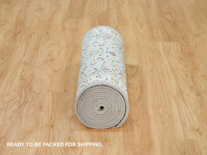 Blue 2'9" x 14'0" Fine Oriental Hand knotted Wool Rug - Sku: O090063