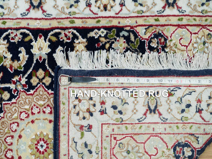 Blue 2'8" x 18'5" Fine Oriental Hand knotted Wool Rug - Sku: O090065