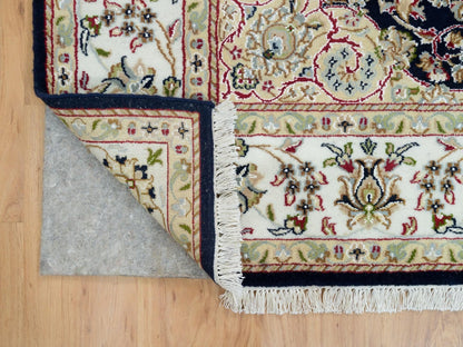 Blue 6'3" x 6'0" Fine Oriental Hand knotted Wool Rug - Sku: O090069