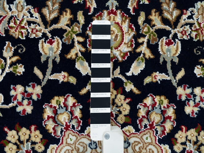 Blue 6'3" x 6'0" Fine Oriental Hand knotted Wool Rug - Sku: O090069