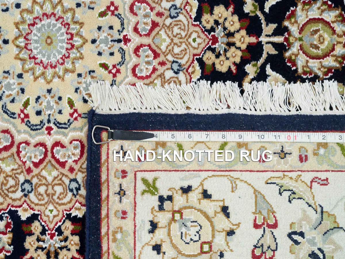 Nain Fine Oriental hand-knotted wool rug in Blue & Ivory, 6' x 6'3" — SKU O090069 (view 8)