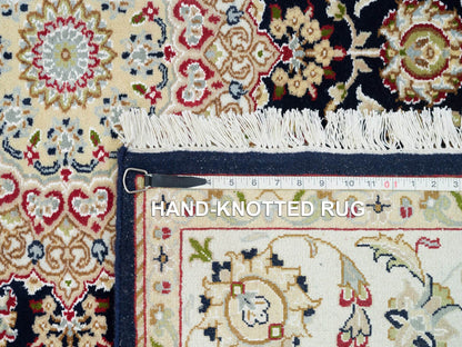 Nain Fine Oriental hand-knotted wool rug in Blue & Ivory, 6' x 6'3" — SKU O090069 (view 8)