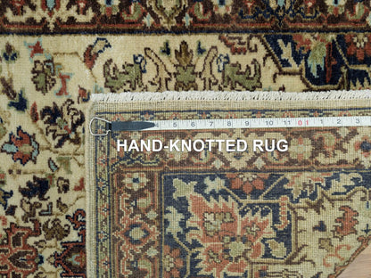 Beige 2'8" x 12'3" Heriz Hand knotted Wool Rug - Sku: O090084