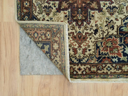 Beige 2'8" x 12'3" Heriz Hand knotted Wool Rug - Sku: O090086