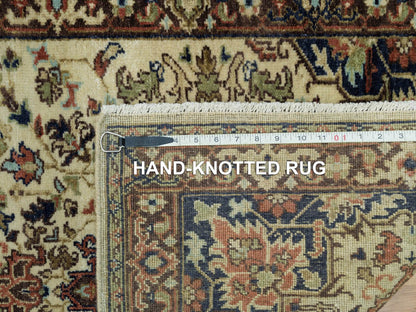 Beige 2'8" x 12'3" Heriz Hand knotted Wool Rug - Sku: O090086