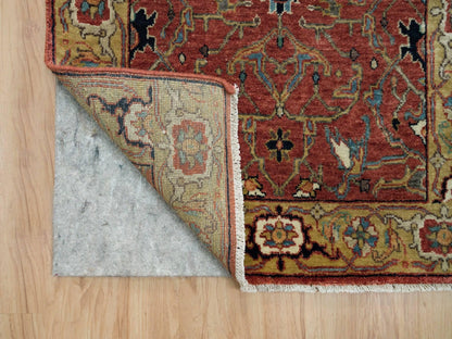 Heriz Heriz hand-knotted wool runner in Red & Gold, 2'6" x 20' — SKU O090093 (view 3)