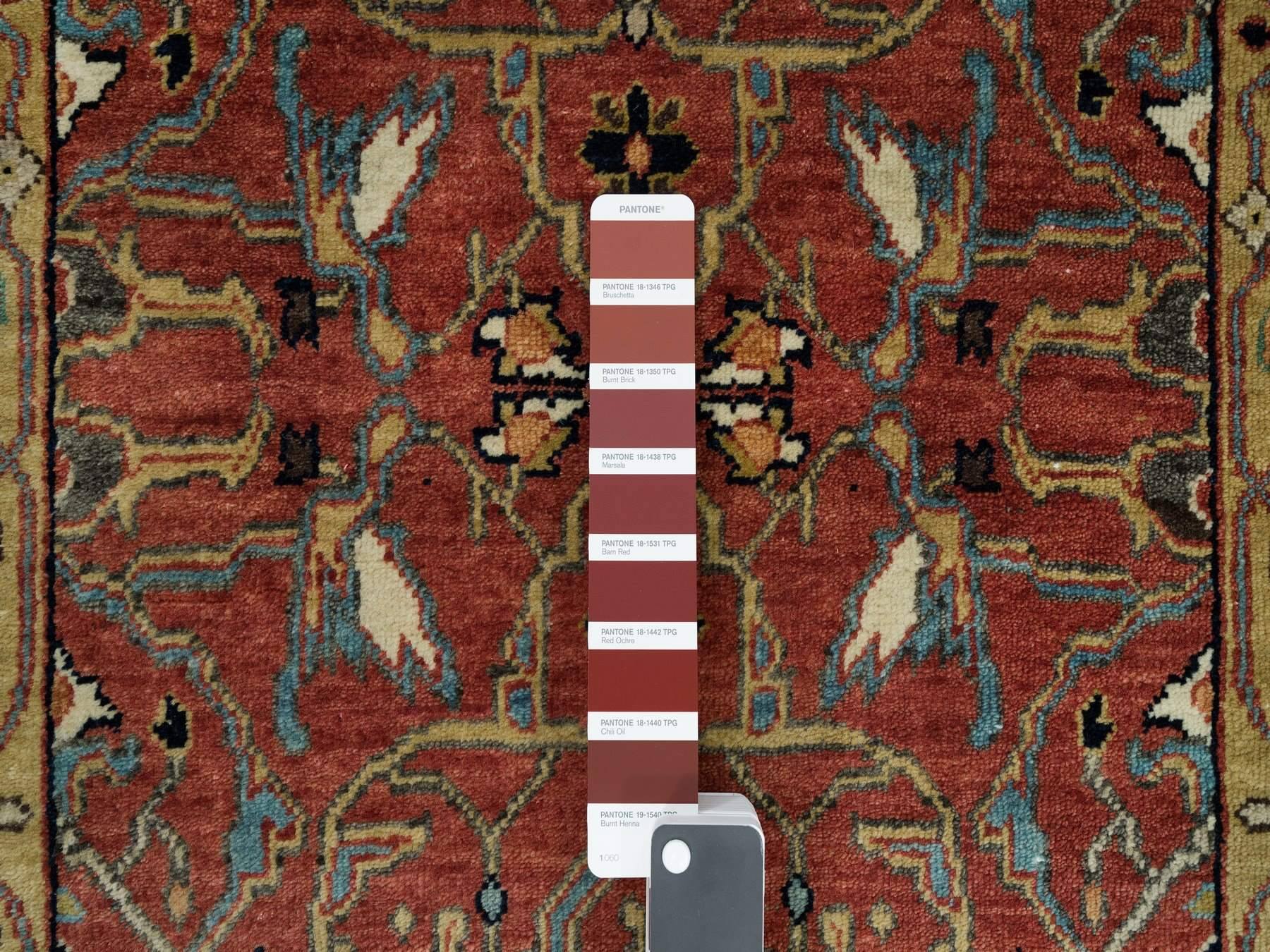 Heriz Heriz hand-knotted wool runner in Red & Gold, 2'6" x 20' — SKU O090093 (view 4)