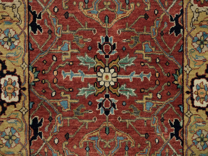 Heriz Heriz hand-knotted wool runner in Red & Gold, 2'6" x 20' — SKU O090093 (view 5)
