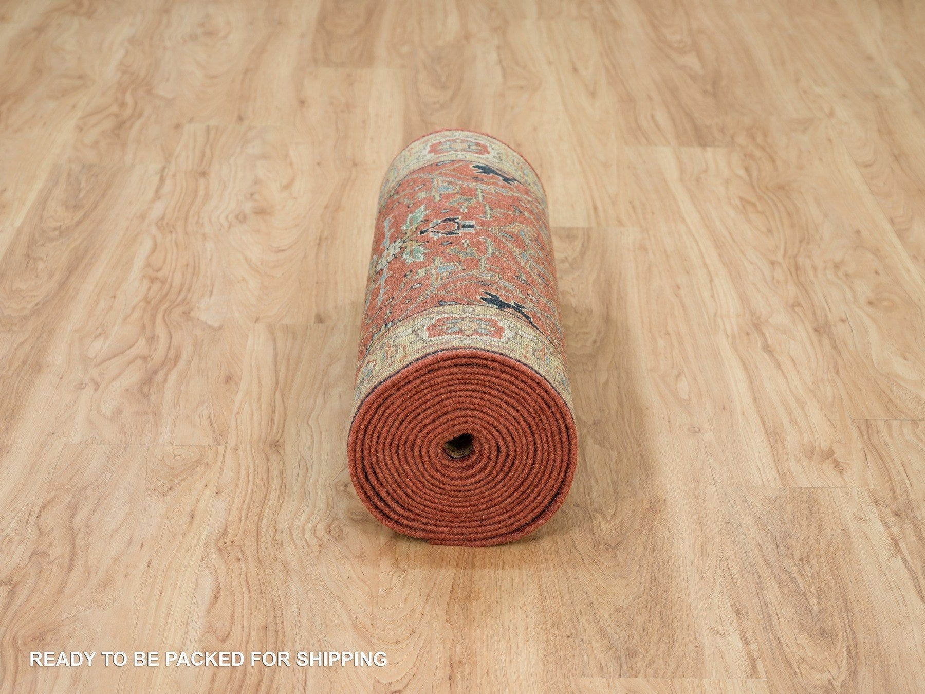 Heriz Heriz hand-knotted wool runner in Red & Gold, 2'6" x 20' — SKU O090093 (view 6)