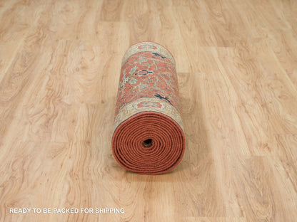 Heriz Heriz hand-knotted wool runner in Red & Gold, 2'6" x 20' — SKU O090093 (view 6)