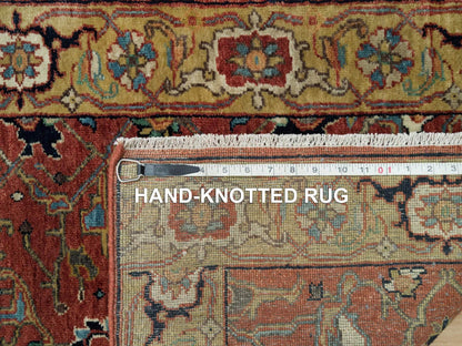Heriz Heriz hand-knotted wool runner in Red & Gold, 2'6" x 20' — SKU O090093 (view 8)