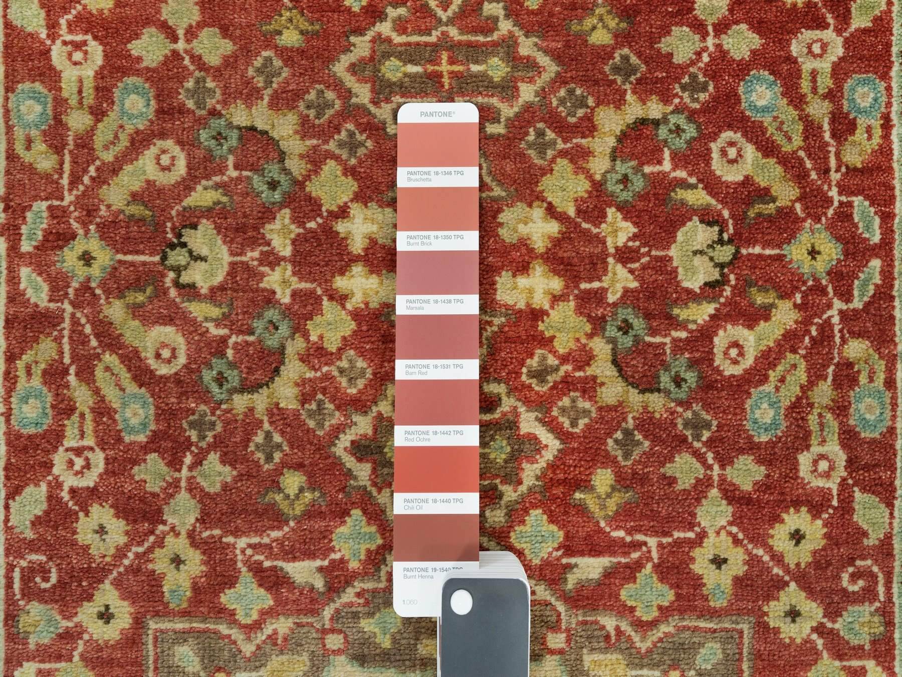 Tabriz Fine Oriental hand-knotted wool runner in Red & Brown, 2'7" x 18' — SKU O090107 (view 4)
