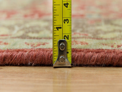 Tabriz Fine Oriental hand-knotted wool runner in Red & Brown, 2'7" x 18' — SKU O090107 (view 7)