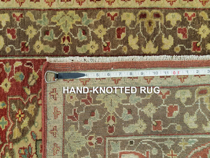 Tabriz Fine Oriental hand-knotted wool runner in Red & Brown, 2'7" x 18' — SKU O090107 (view 8)