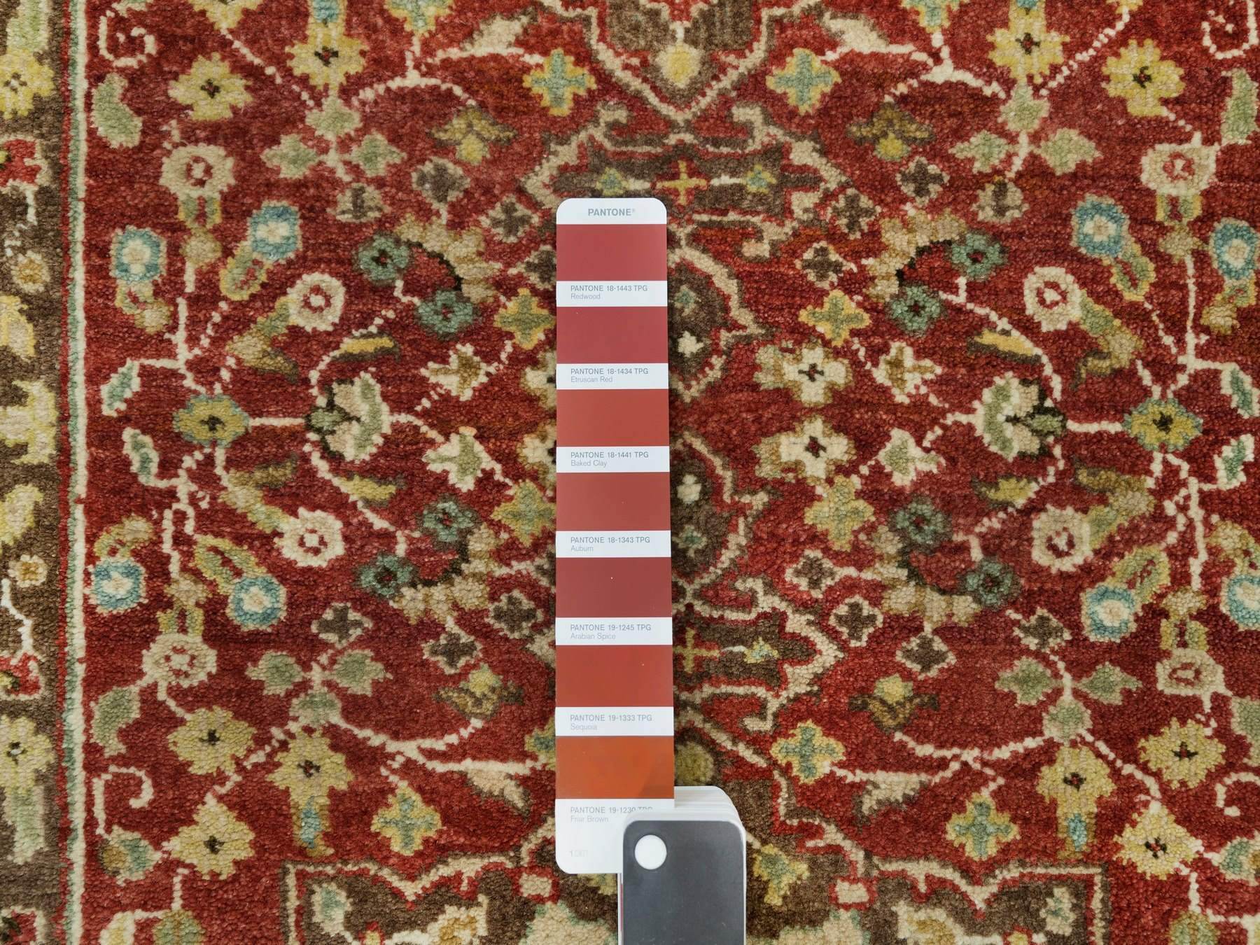 Tabriz Fine Oriental hand-knotted wool runner in Red & Brown, 2'6" x 10'1" — SKU O090113 (view 4)