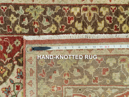 Tabriz Fine Oriental hand-knotted wool runner in Red & Brown, 2'6" x 10'1" — SKU O090113 (view 8)