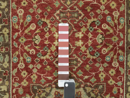 Tabriz Fine Oriental hand-knotted wool runner in Red & Brown, 2'7" x 22' — SKU O090116 (view 4)