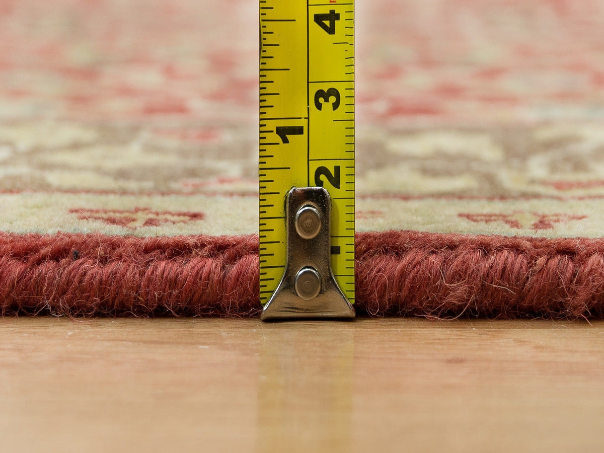 Tabriz Fine Oriental hand-knotted wool runner in Red & Brown, 2'7" x 22' — SKU O090116 (view 7)