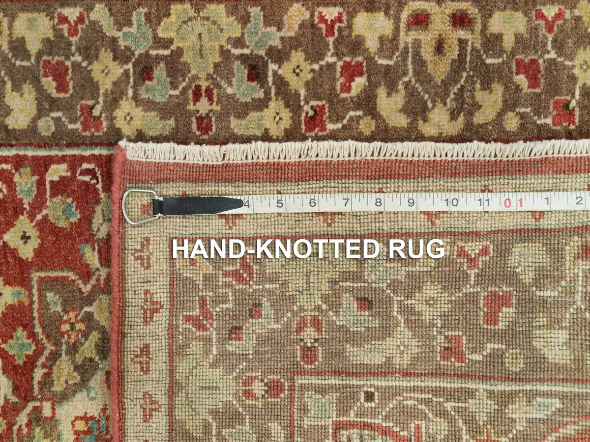 Tabriz Fine Oriental hand-knotted wool runner in Red & Brown, 2'7" x 22' — SKU O090116 (view 8)