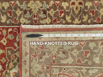 Tabriz Fine Oriental hand-knotted wool runner in Red & Brown, 2'7" x 22' — SKU O090116 (view 8)