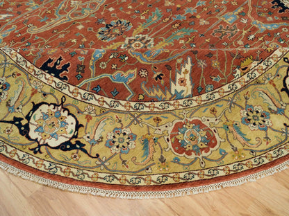 Heriz Heriz hand-knotted wool rug in Red & Gold, 10' x 10' — SKU O090117 (view 6)