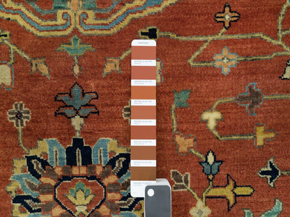 Heriz Heriz hand-knotted wool rug in Red & Gold, 10' x 10' — SKU O090117 (view 7)