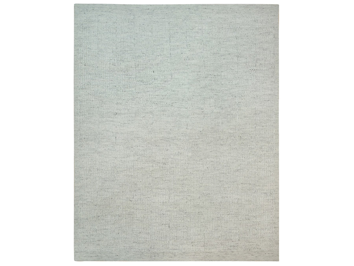 Flat-Weave hand-knotted wool rug in Gray, 12' x 14'10" — SKU O090120