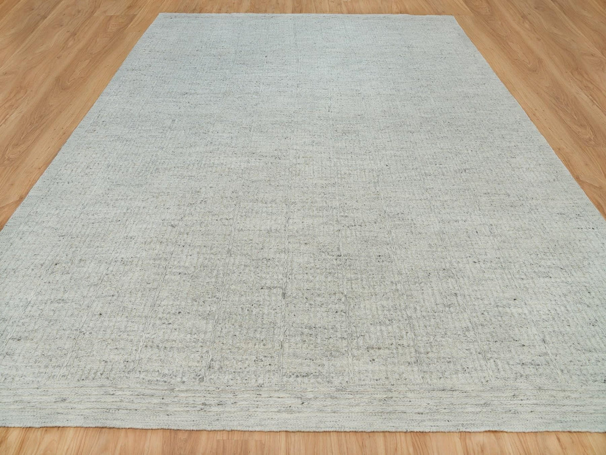 Flat-Weave hand-knotted wool rug in Gray, 12' x 14'10" — SKU O090120 (view 2)