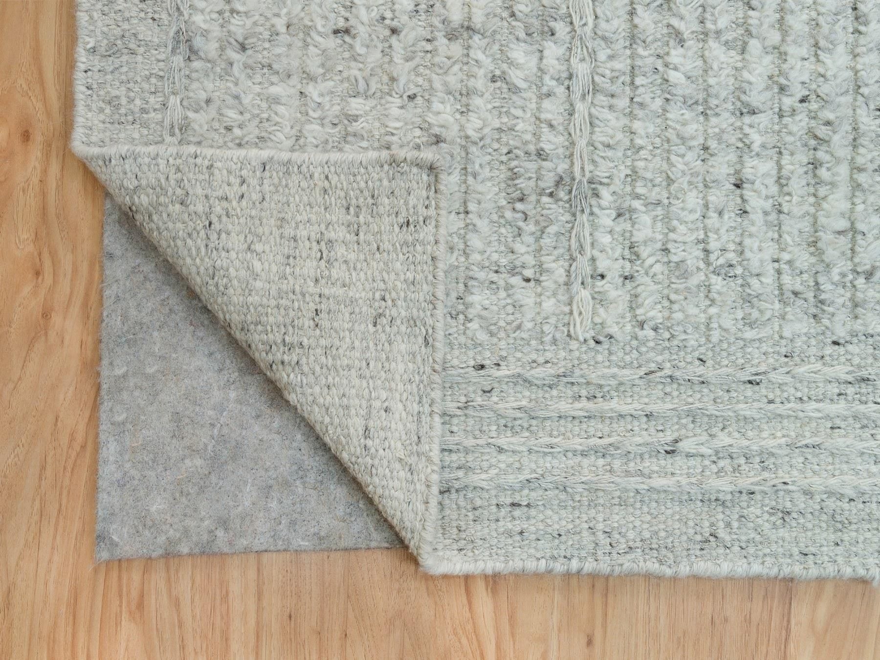 Flat-Weave hand-knotted wool rug in Gray, 12' x 14'10" — SKU O090120 (view 4)