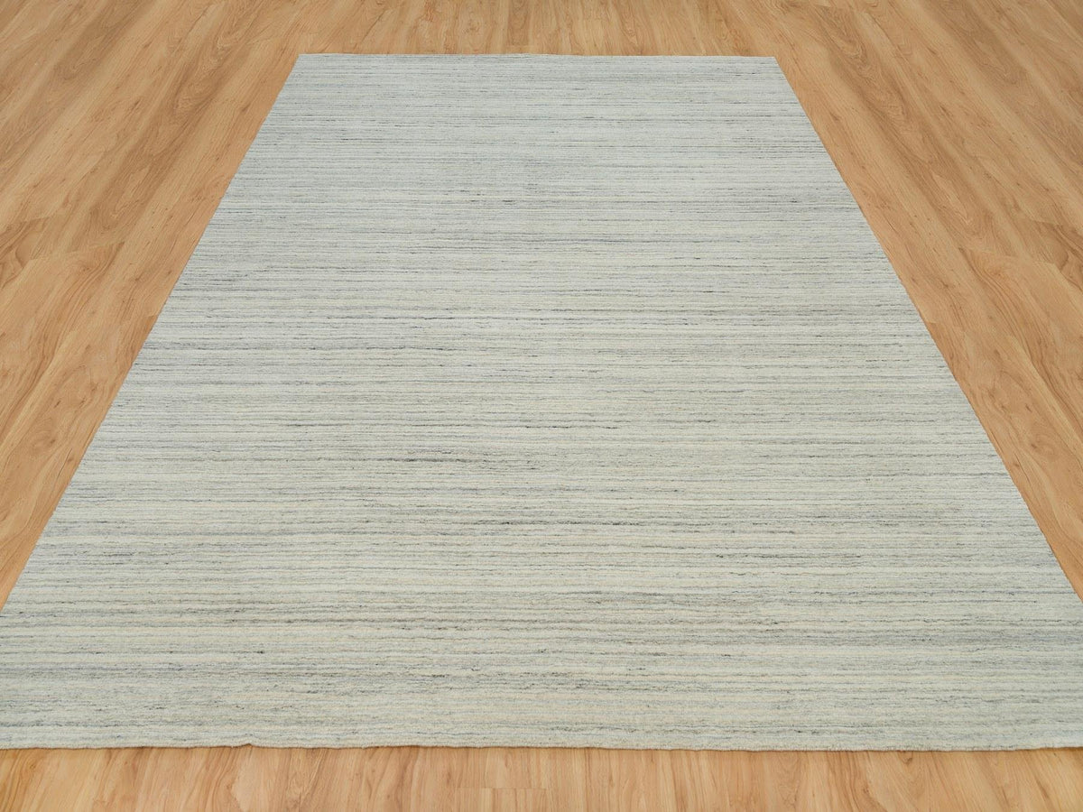 Modern / Contemporary hand-knotted wool rug in Ivory, 9'1" x 11'11" — SKU O090126 (view 2)