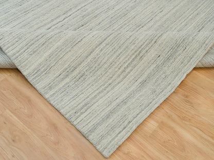 Modern / Contemporary hand-knotted wool rug in Ivory, 9'1" x 11'11" — SKU O090126 (view 6)