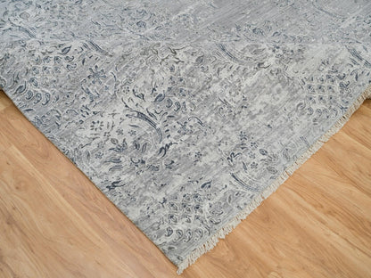 Transitional hand-knotted wool/plant based silk rug in Gray, 8'9" x 11'10" — SKU O090133 (view 6)