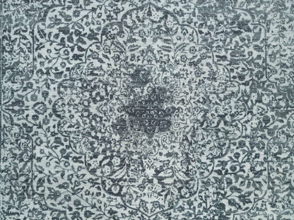 Transitional hand-knotted wool/silk rug in Gray, 9'10" x 10'1" — SKU O090134 (view 8)