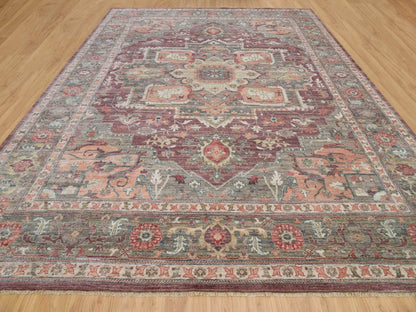 Red 13'10" x 17'9" Tribal Hand knotted Wool Rug - Sku: O090137