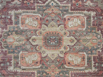 Red 13'10" x 17'9" Tribal Hand knotted Wool Rug - Sku: O090137