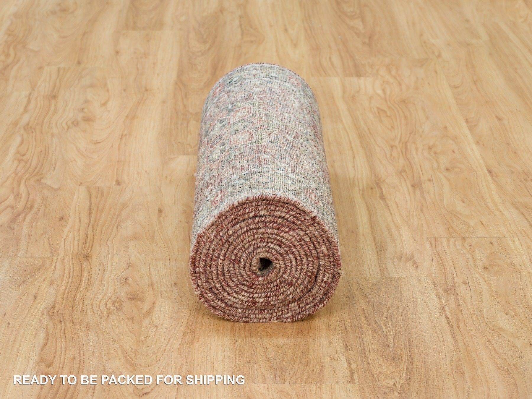 Heriz Tribal & Geometric hand-knotted wool runner in Red & Gray, 2'6" x 19'8" — SKU O090143 (view 6)
