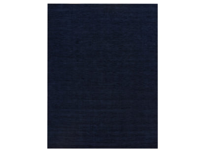 Blue 9'0" x 12'0" Modern and Contemporary Handloom Wool/Silk Rug - Sku: O090153